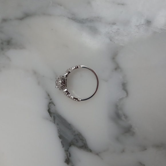 Engagement Ring Sterling Silver Cubic Zirconia Size 7 - Picture 7 of 16